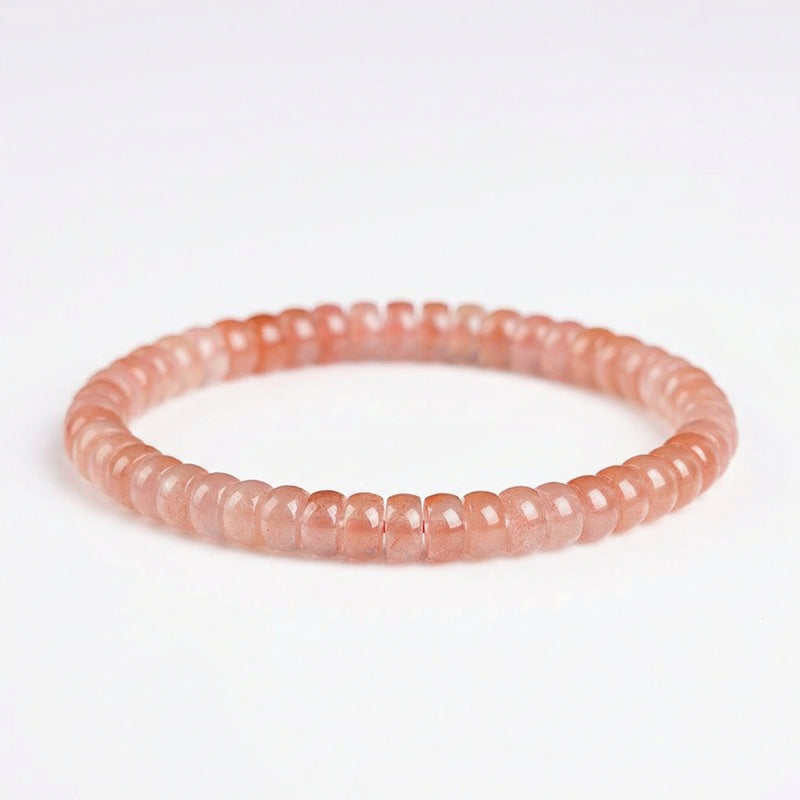 Water Red Quartz Straight-Cut Bracelet - Self Love & Tenderness | Heart Chakra