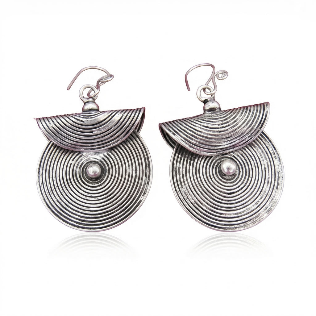 Miao Silver Earrings | Ethnic Heritage
