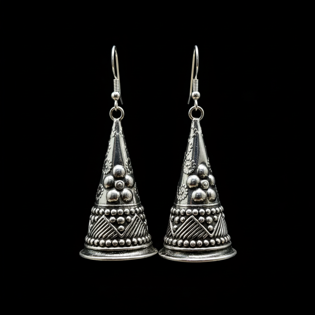 Miao Silver Earring Components - DIY Ethnic Jewelry Parts