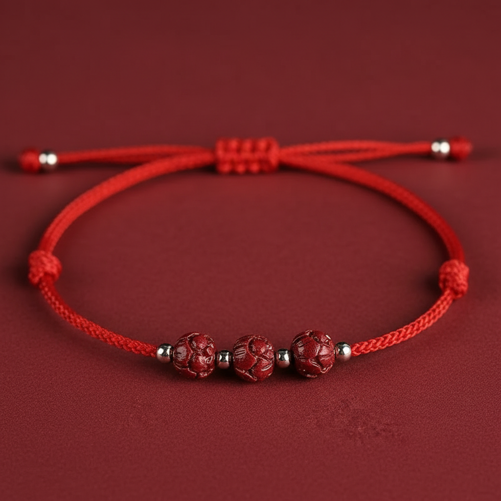 Elegant Black Cinnabar Lotus String