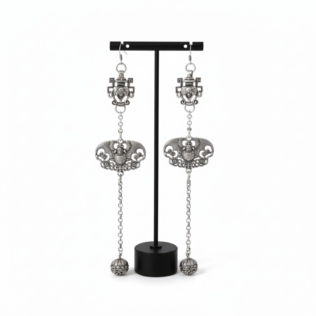 Miao Silver Earrings | Ethnic Heritage
