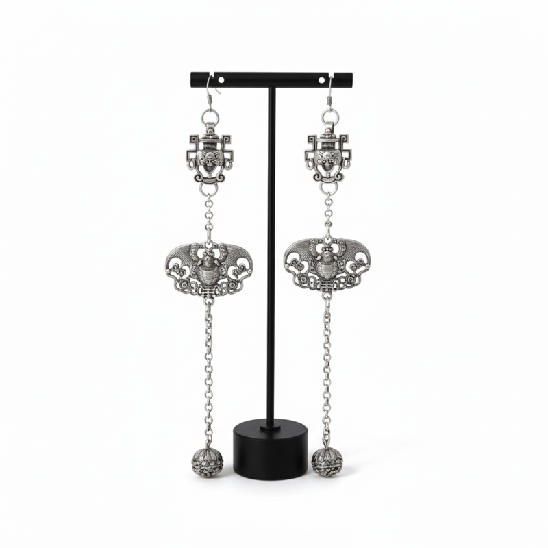 Miao Silver Earrings | Ethnic Heritage