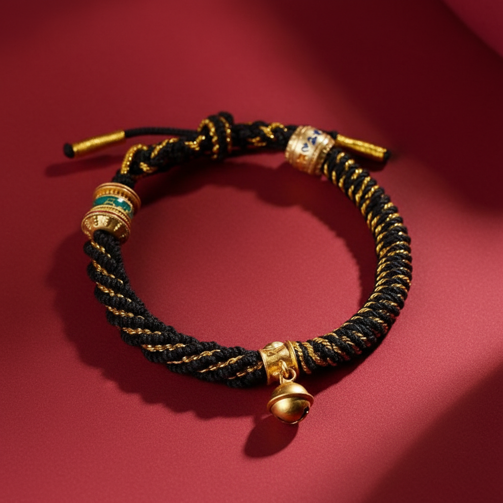 Tibetan Six Character Mantra Red String