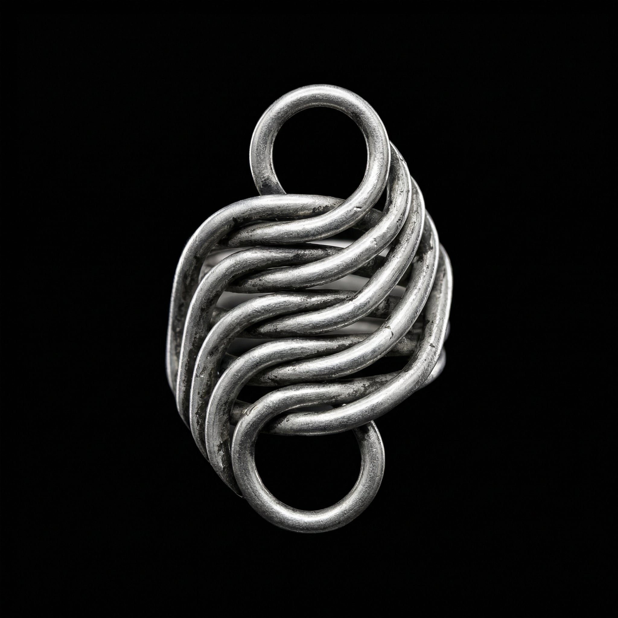 Miao Silver Statement Ring - Adjustable Bohemian Design