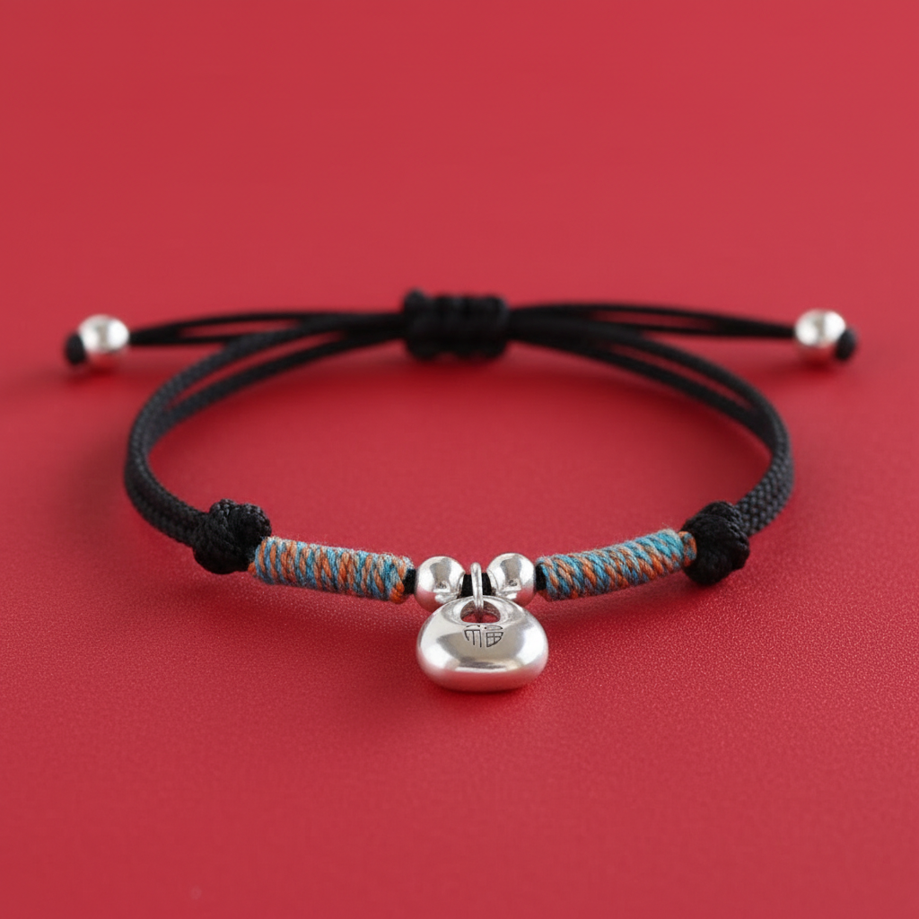999 Fine Silver Fat Fortune Lock Bracelet