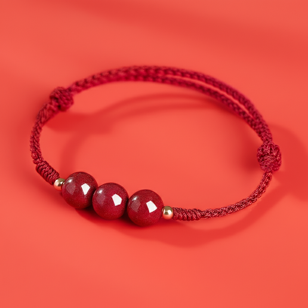 Infinite Wealth Cinnabar Hand-Woven String