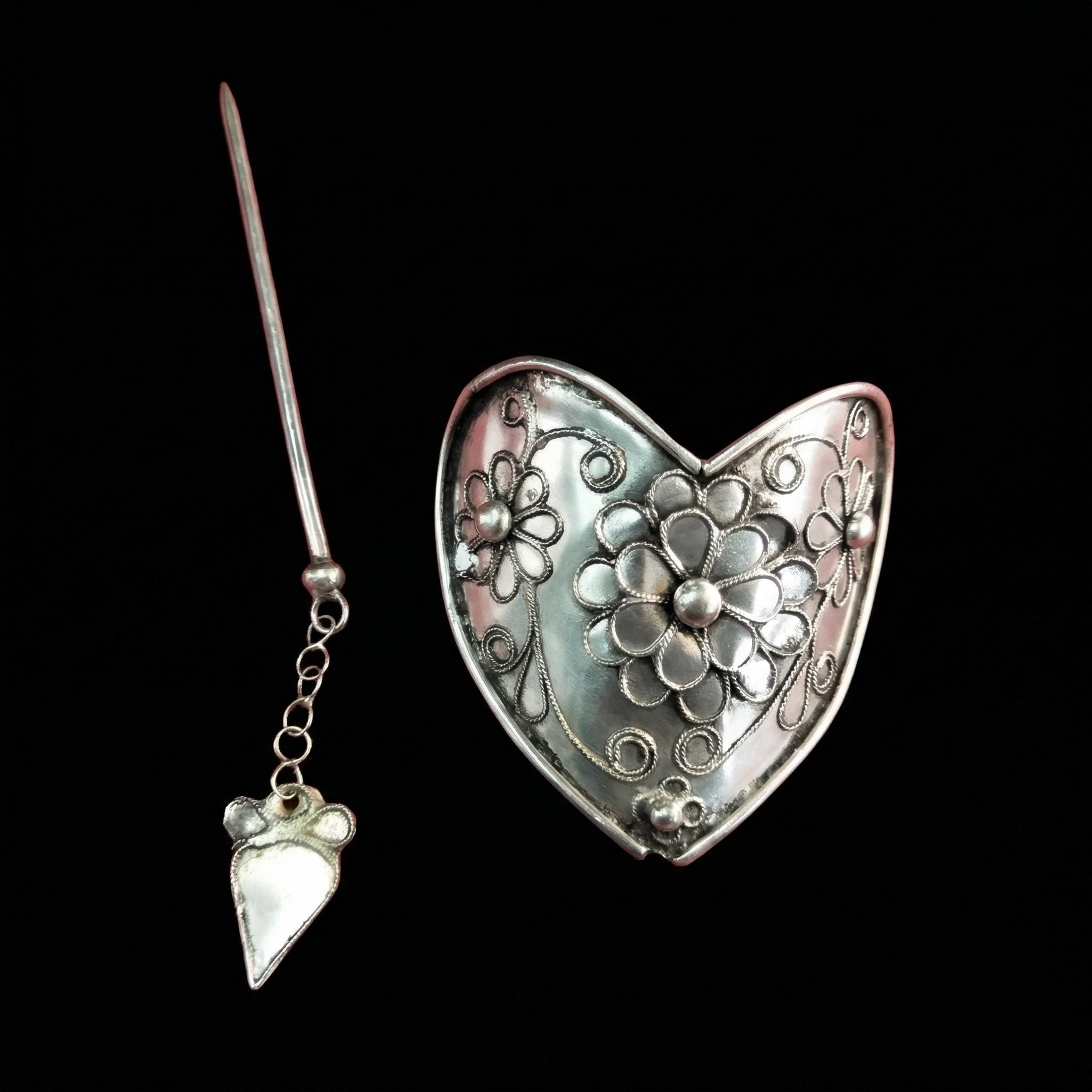 Miao Silver Hair Stick - Handcrafted Traditional Design
