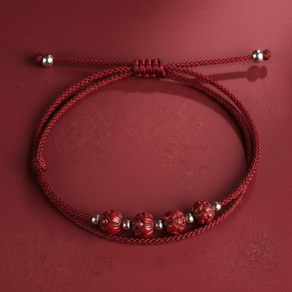 Elegant Black Cinnabar Lotus String