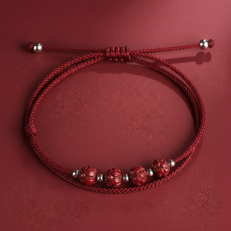 Elegant Black Cinnabar Lotus String