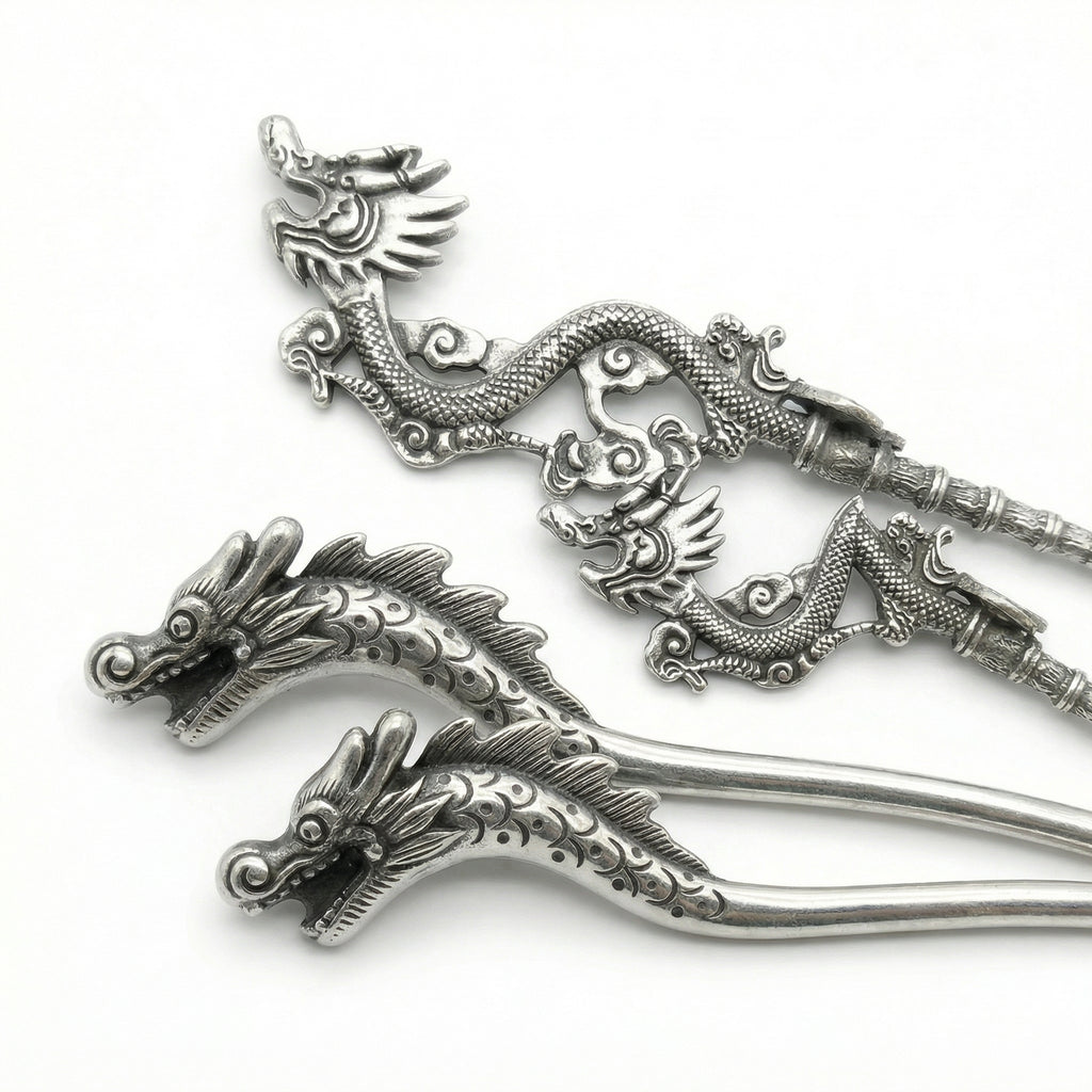Dragon & Phoenix Pair | Heritage Hair Pin Collection