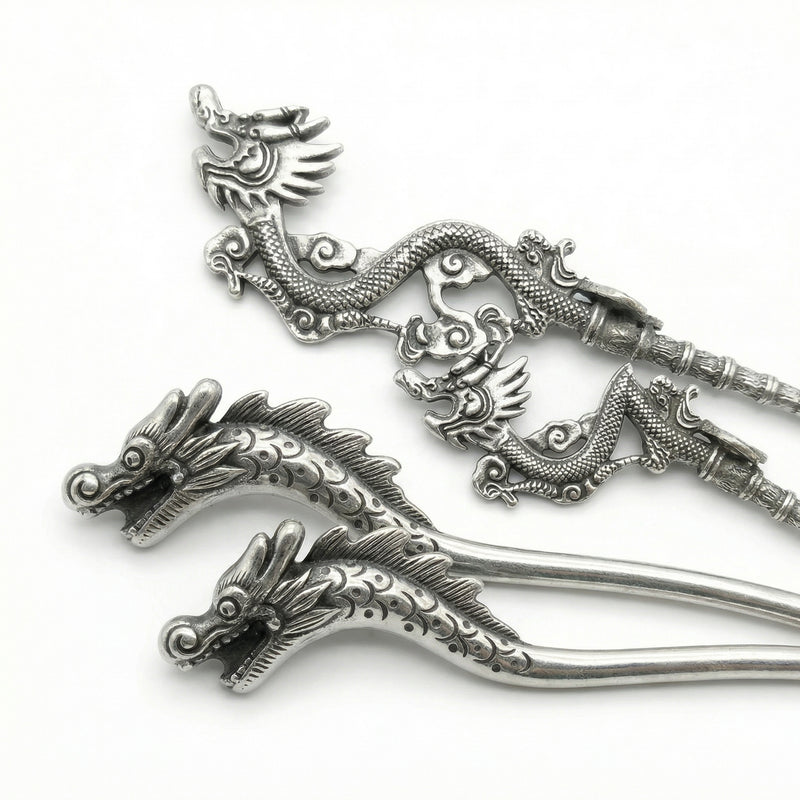 Dragon & Phoenix Pair | Heritage Hair Pin Collection