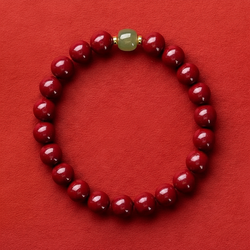 Genuine Cinnabar Hetian Jade Bracelet