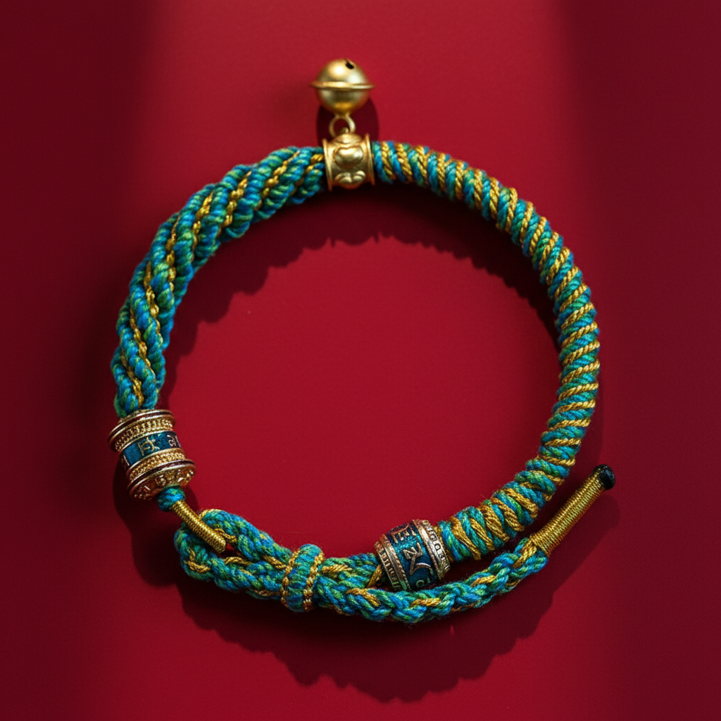 Tibetan Six Character Mantra Red String