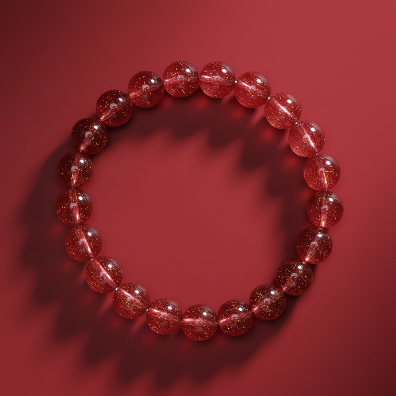 Cinnabar & Strawberry Quartz Prayer Beads