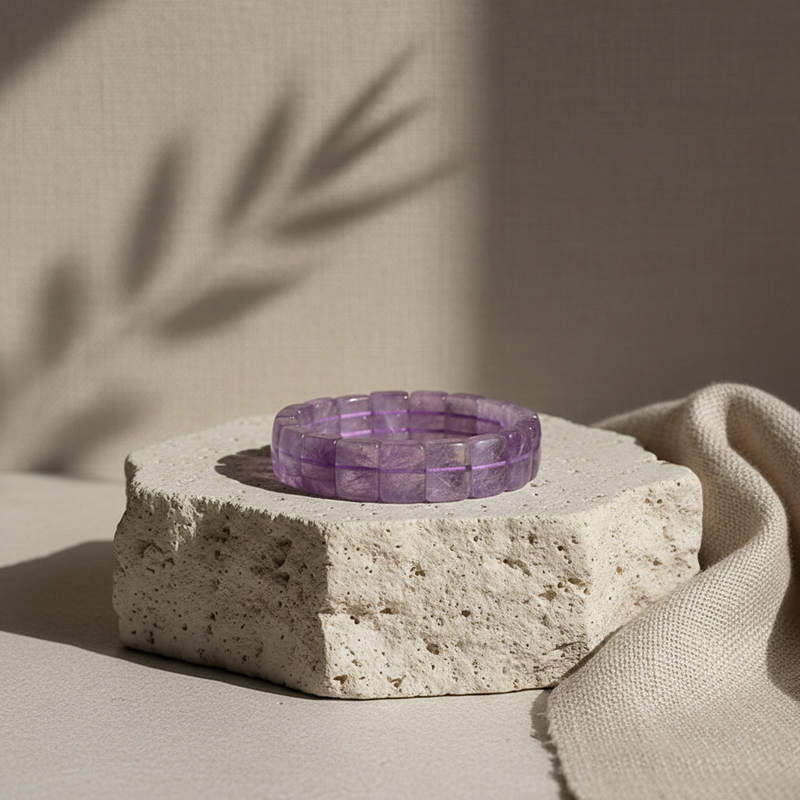 Lavender Amethyst Bangle – Calm the Mind, Open the Spirit | Natural Handcrafted Crystal Cuff