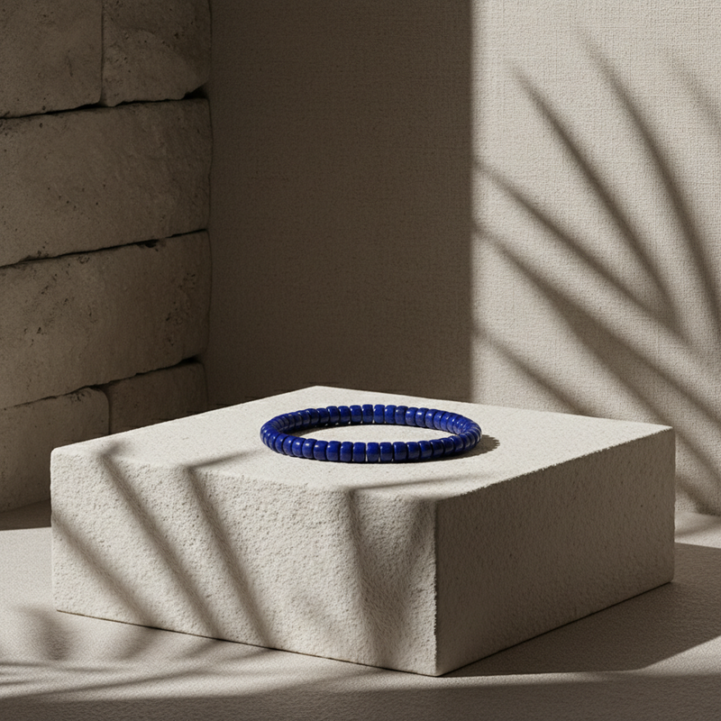 Lapis Lazuli Straight-Cut Bracelet - Passion & Vitality | Root Chakra