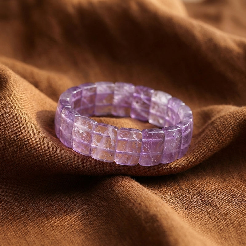 Lavender Amethyst Bangle – Calm the Mind, Open the Spirit | Natural Handcrafted Crystal Cuff