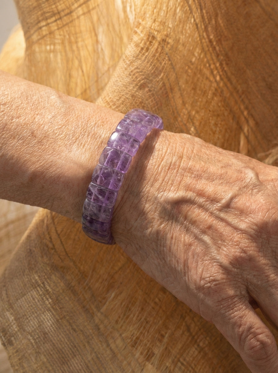 Lavender Amethyst Bangle – Calm the Mind, Open the Spirit | Natural Handcrafted Crystal Cuff