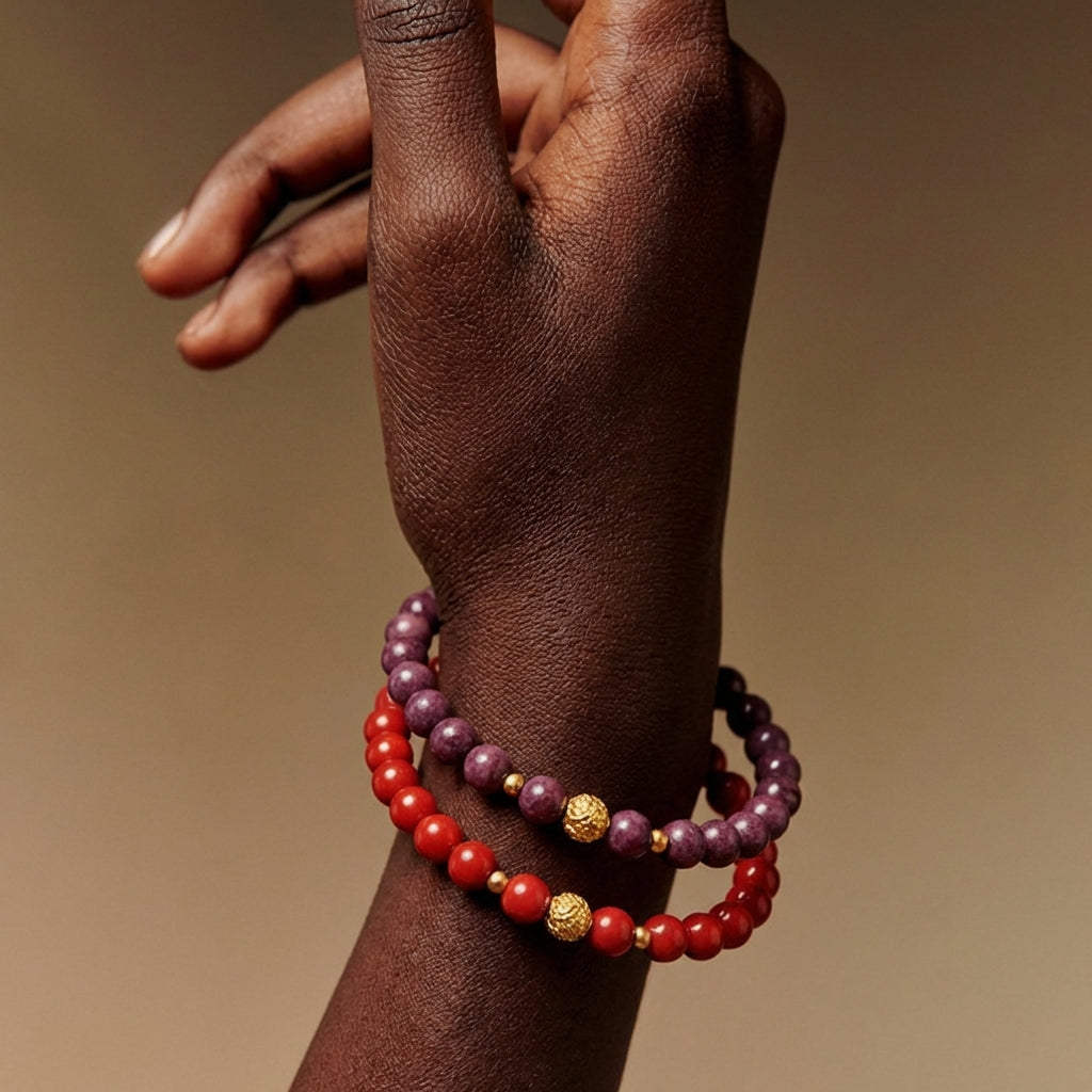 Raw Cinnabar Year of Horse Bracelet