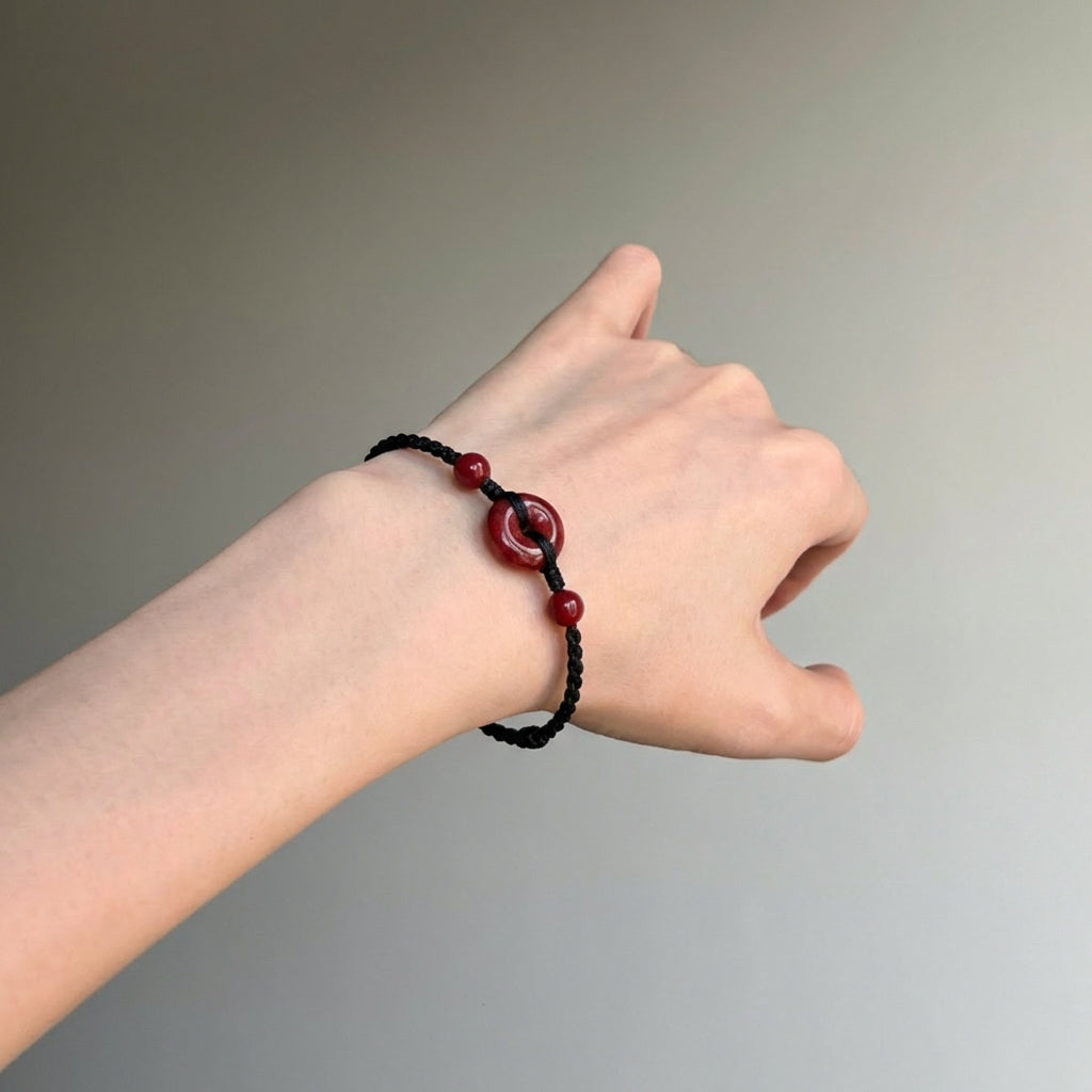 Cinnabar Peace Knot Hand-Woven String