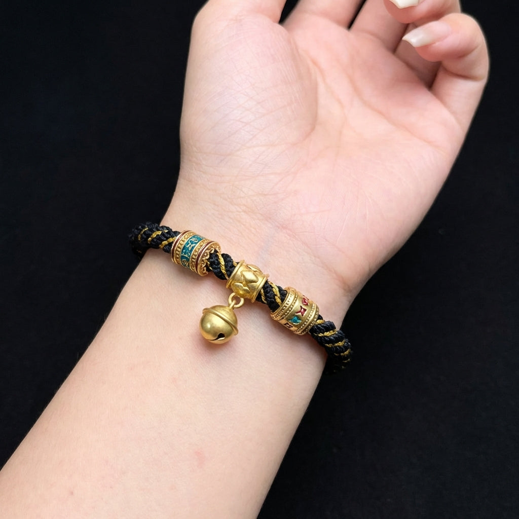 Tibetan Six Character Mantra Red String