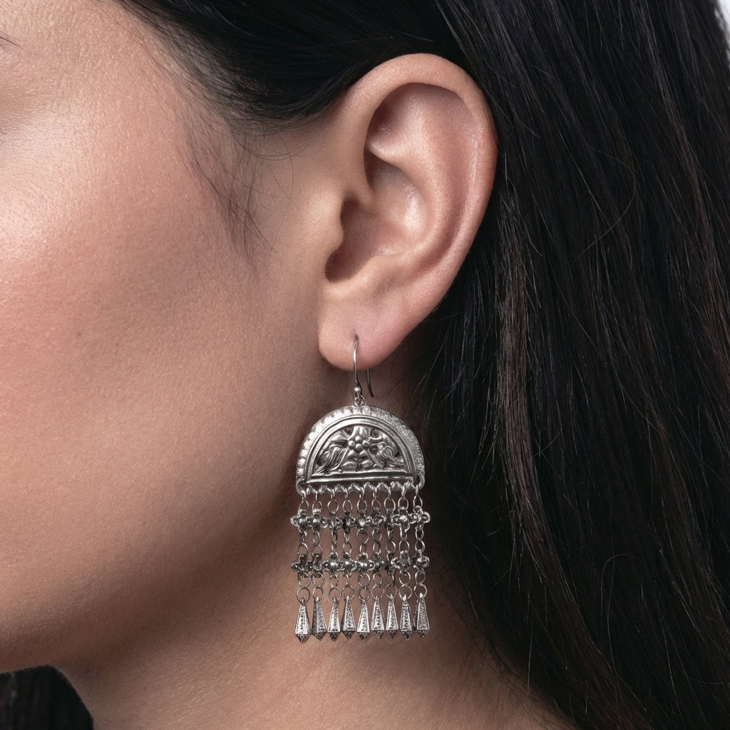 Miao Silver Earrings | Ethnic Jewelry