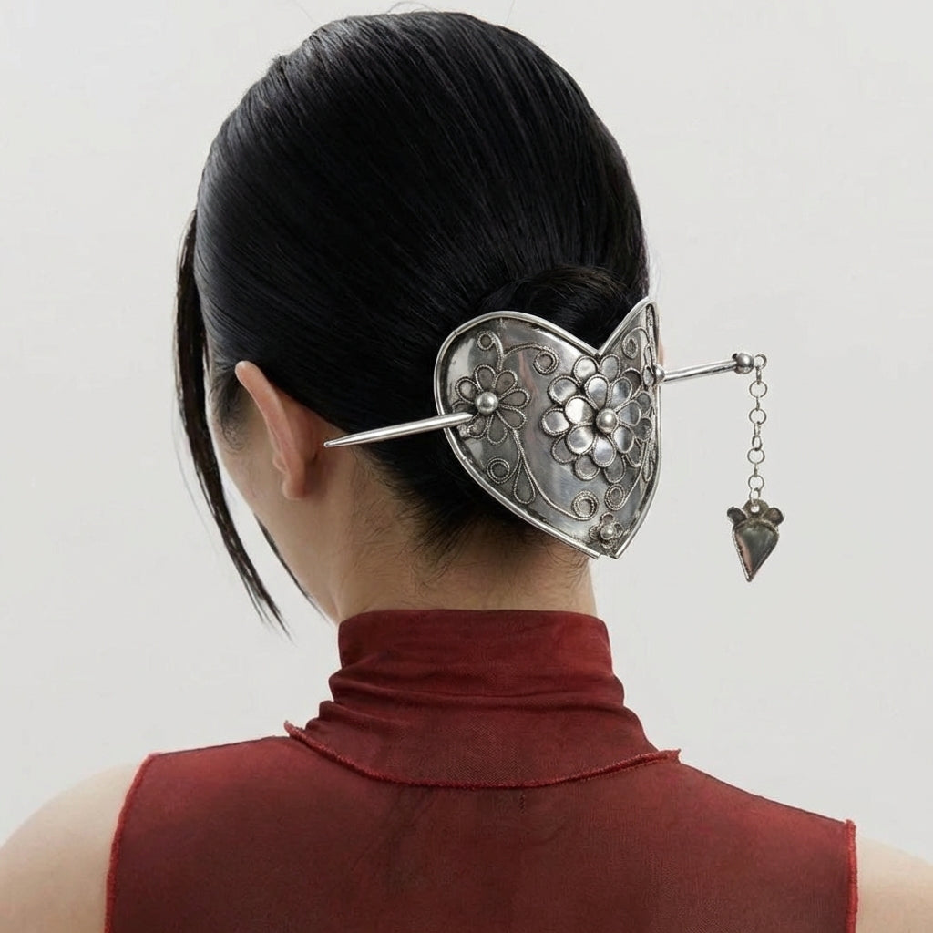 Miao Silver Hair Stick - Handcrafted Traditional Design