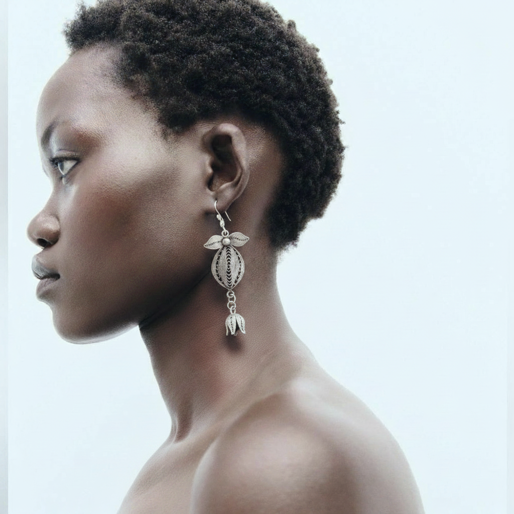 Miao Silver Earrings  | Ethnic Heritage