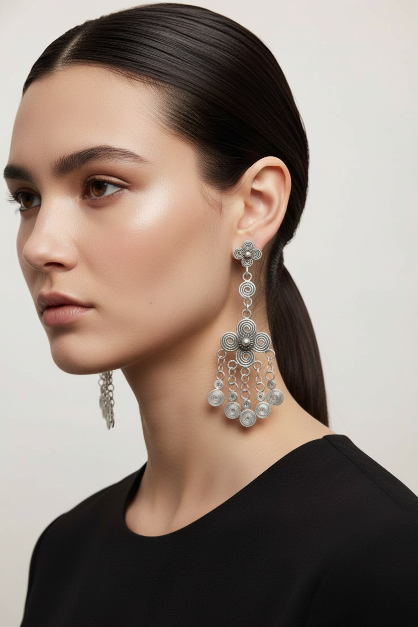 Miao Silver Earrings  | Ethnic Heritage