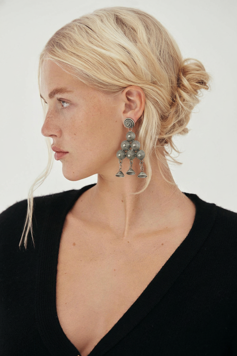 Miao Silver Earrings  | Ethnic Heritage
