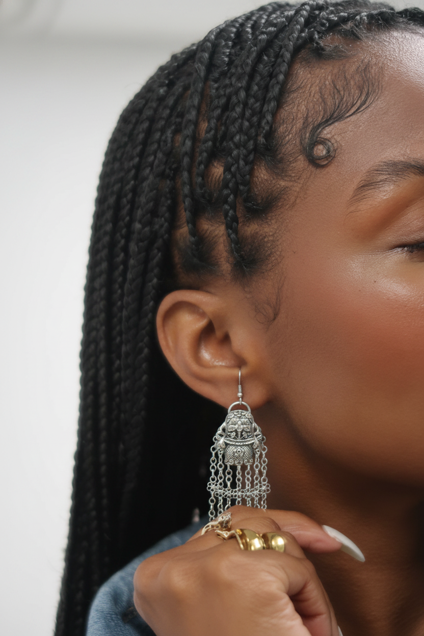 Miao Silver Earrings | Ethnic Heritage