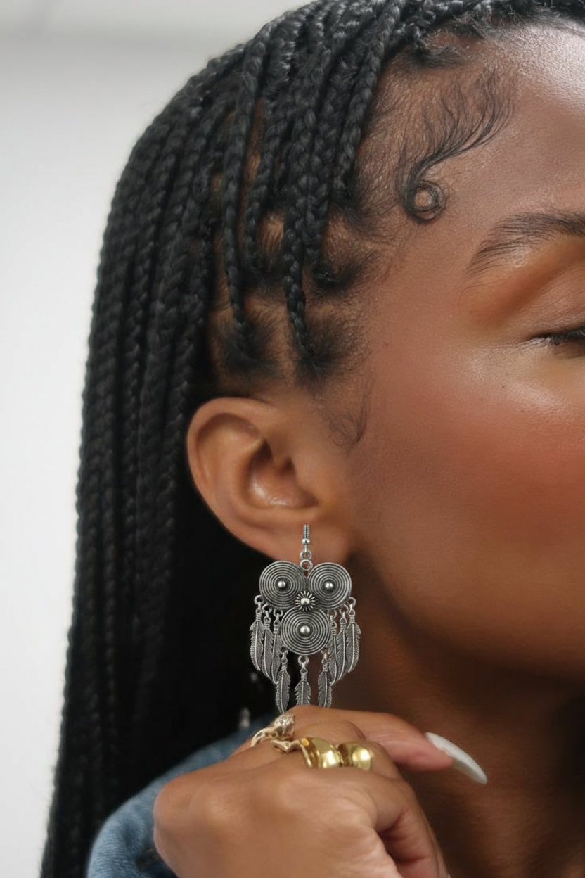 Miao Silver Earrings  | Ethnic Heritage