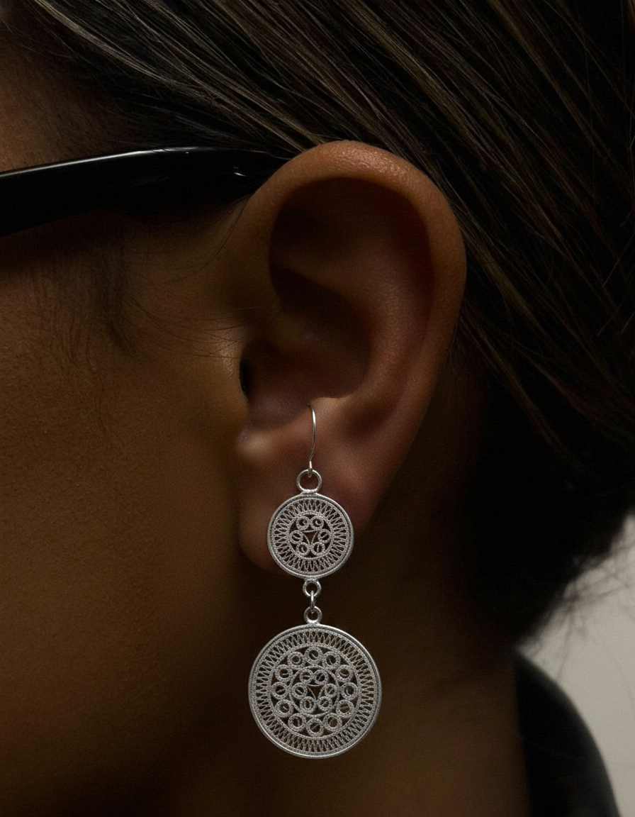 Miao Silver Earrings | Ethnic Heritage