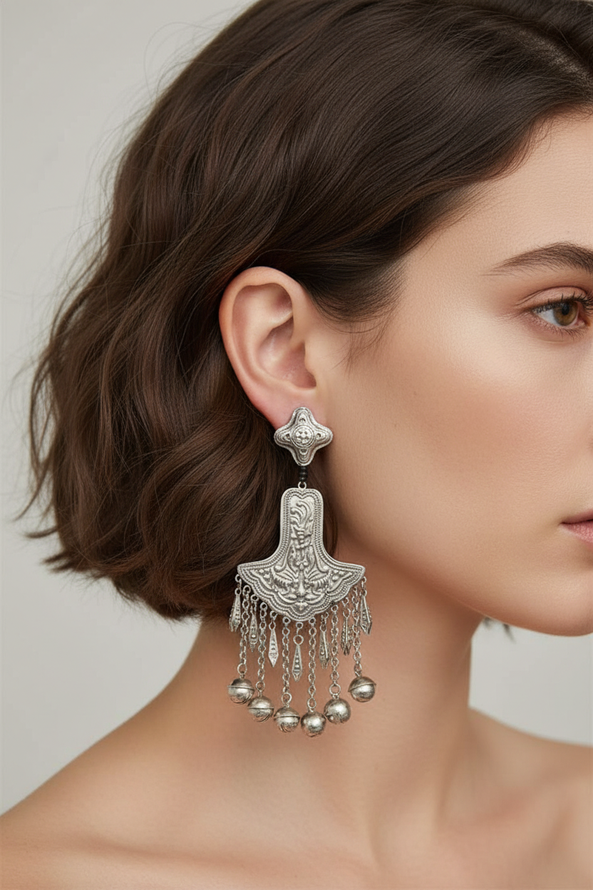 Miao Silver Earrings  | Ethnic Heritage