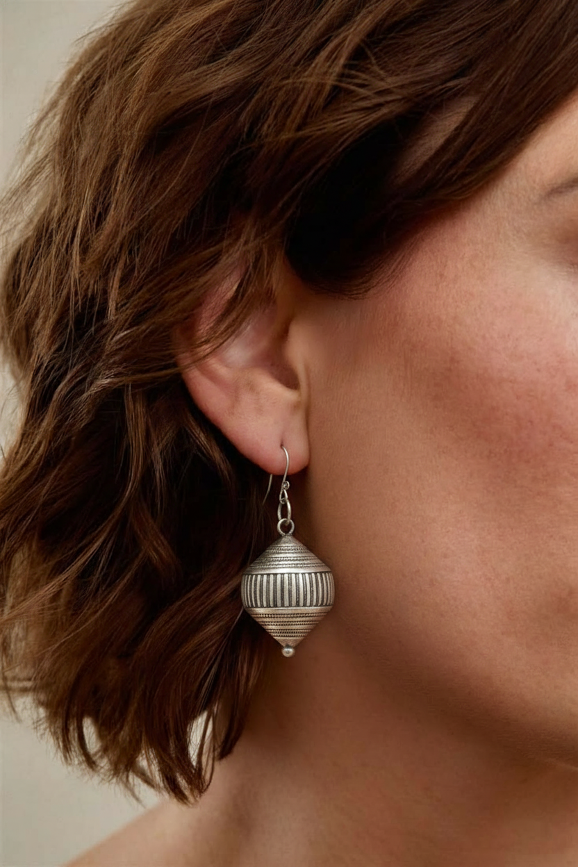 Miao Silver Earrings | Ethnic Heritage