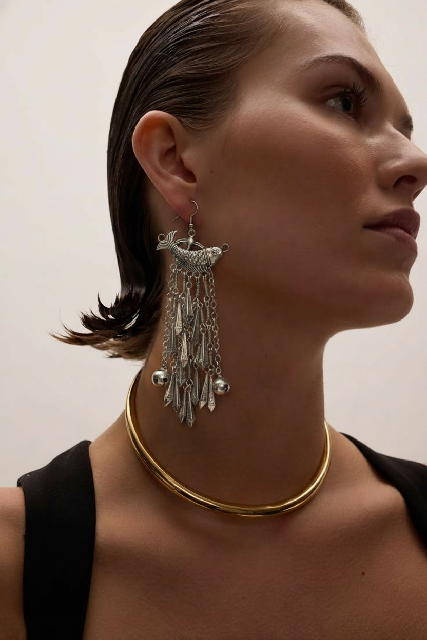 Miao Silver Earrings | Ethnic Heritage