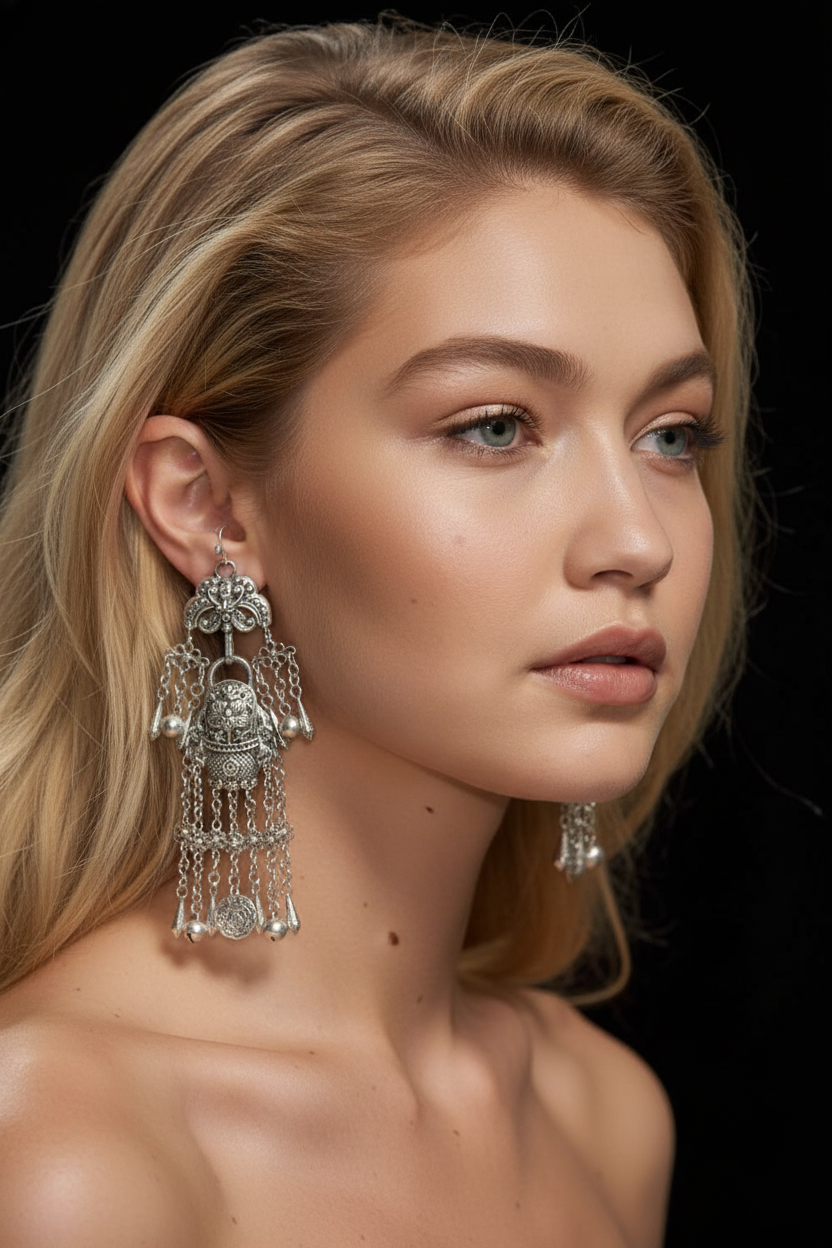 Miao Silver Earrings | Ethnic Heritage
